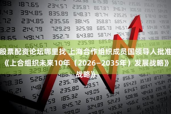 股票配资论坛哪里找 上海合作组织成员国领导人批准《上合组织未来10年（2026—2035年）发展战略》
