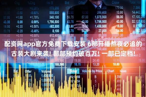 配资网app官方免费下载安装 6部开播熬夜必追的古装大剧来袭! 部部预约破百万! 一部已定档!
